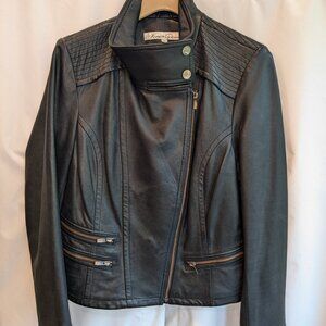 Kenneth Cole Real Leather Moto Jacket L
